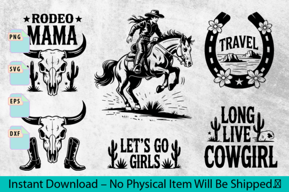 A Cowgirl Western SVG Bundle for Crafted Brand Graphics