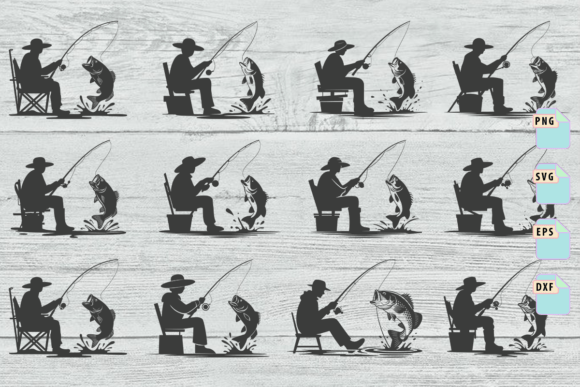 A Funny Fisherman SVG Bundle for Crafters and Graphics