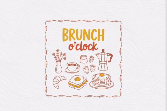Brunch Trendy Hand Drawn Graphics for Crafts and Editorial Content