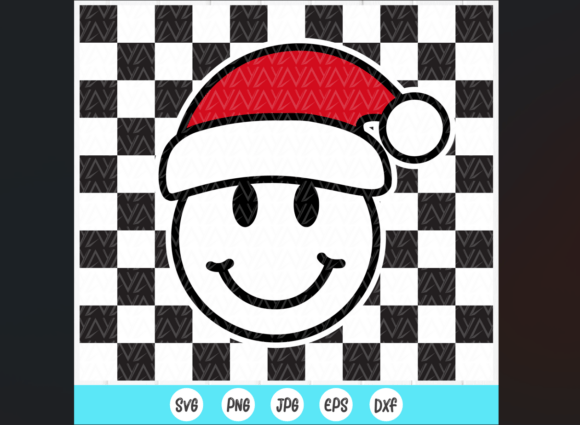 Checkered Santa Smiley Face SVG: A Festive Graphics and Crafts Asset