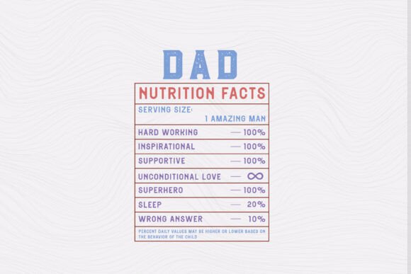Dad Nutrition Facts: A Designer's Review for Embroidery