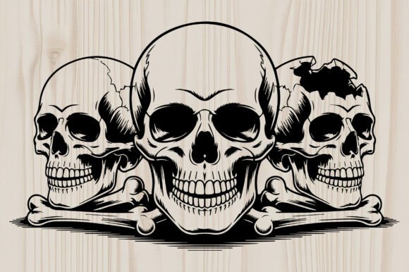 Evaluating Gothic Skull Pile Graphics for Crafts Branding